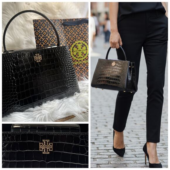 NEW $850 Tory Burch Crocodile Croc Britten Top Handle Satchel - Picture 1 of 10